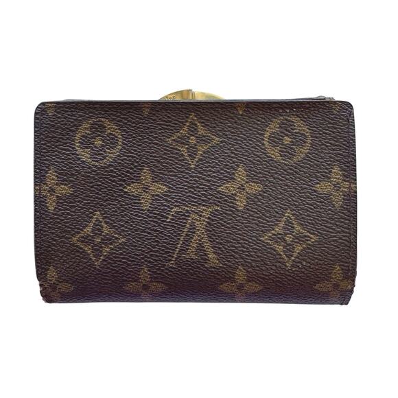 Louis Vuitton Monogram Wallet Brown Bifold Snap Closure Vintage LV 5.5”x4” - Picture 2 of 11